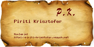 Piriti Krisztofer névjegykártya