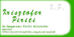 krisztofer piriti business card